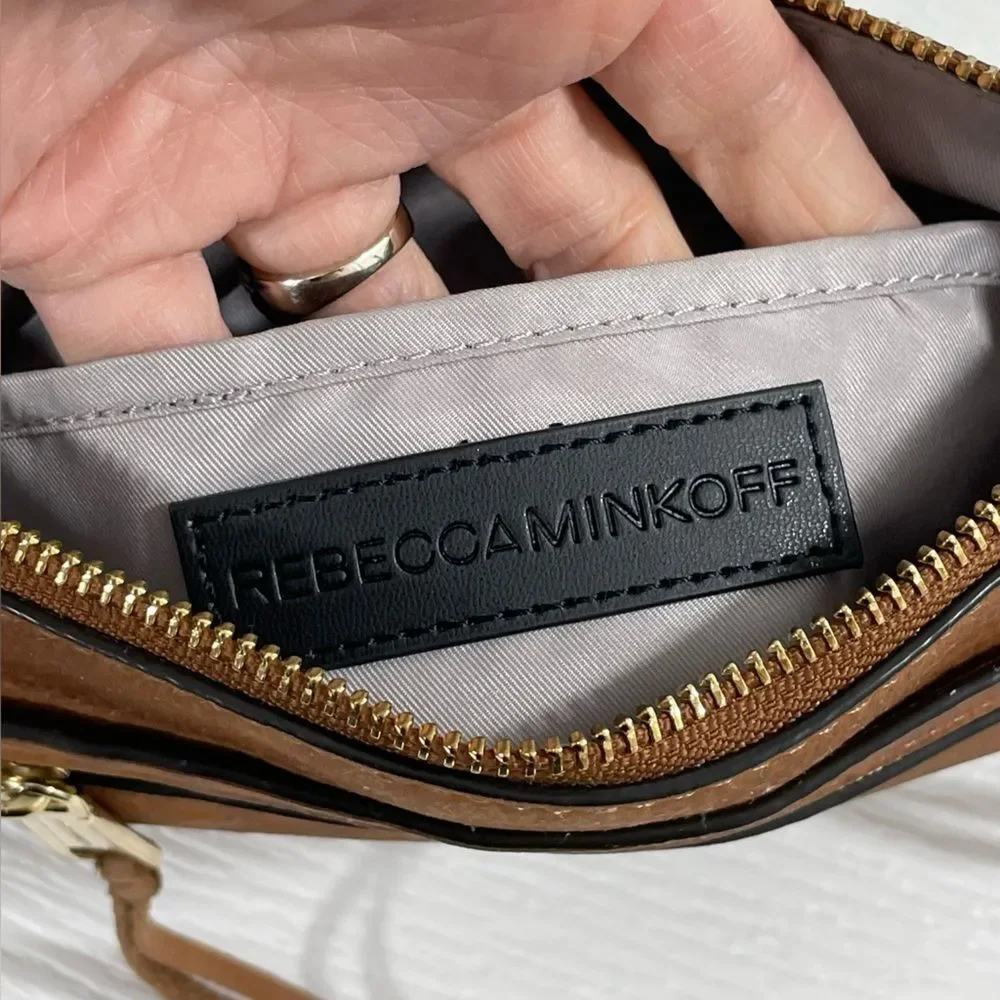 Rebecca Minkoff Avery Crossbody Bag Caramel Brown Nubuck‎ Leather Purse